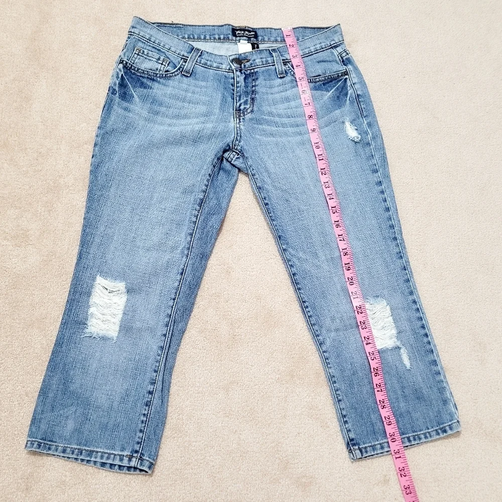 Truck Jeans Distressed Capris 100% Cotton Made In USA Woman's Size 7 - Picture 8 of 12